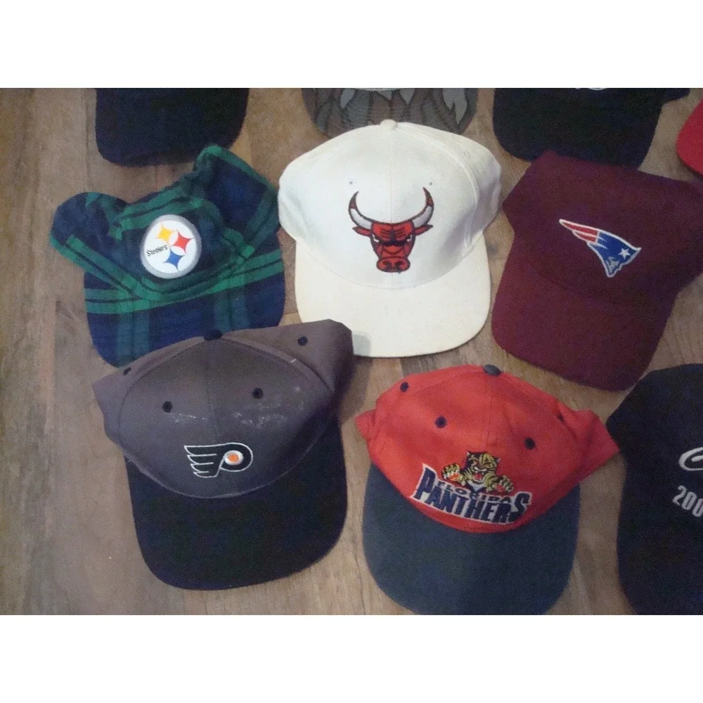 15 HATS LOT NFL‎ NBA 90S NHL RARE CAPS SNAPBACK  HAT CAP VINTAGE DEADSTOCK R1